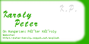 karoly peter business card